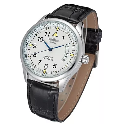 Mens Analog Automatic Day&Date Classic Bussiness Mechanical Leahter Wrist Watch • £20.59