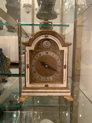 Antique Elliott London White Chinoiserie Clock  • $850