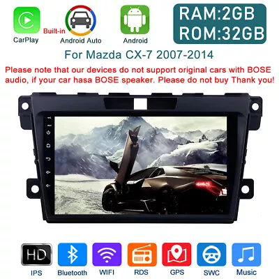Android 13 32GB Car Radio Carplay GPS Navi Stereo For Mazda CX-7 Cx7 2007-2014 • $132.79