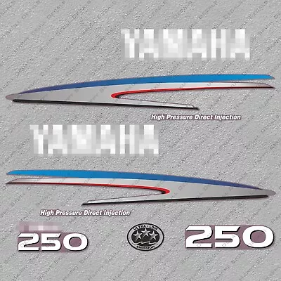 Yamaha 250 HP HPDI Two 2 Stroke Outboard Engine Decals Sticker Set Reproduction • $53.99