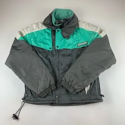 Spyder Vintage Green Gray Ski Snow Jacket Mens Medium • $31.99