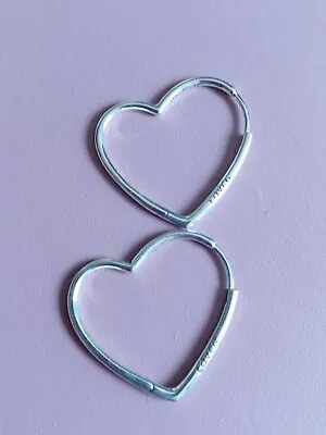 $9.97 • Buy Pandora Asymmetrical Heart Hoop Earrings