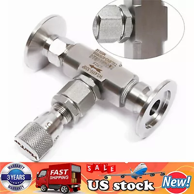 304 Stainless Steel Valve KF25 High Vacuum Metering Valve Bellows Sealed Valve • $70.03