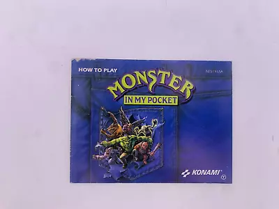 Monster In My Pocket (Nintendo Entertainment System NES 1992) Manual • $47