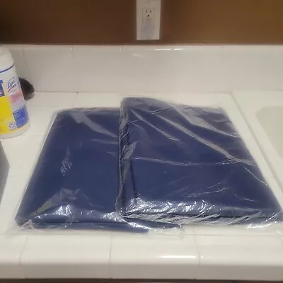 2 Navy BLUE Polyester 90x132  Rectangle TABLECLOTHS From CV Lines New In Package • $18