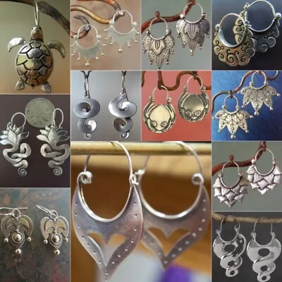 Vintage 925 Silver Leaves Ear Hook Earrings Women Wedding Drop Dangle Jewelry • $1.87
