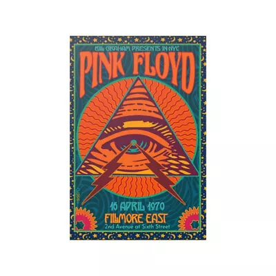 1970 PINK FLOYD Concert Poster Live At Filmore East NYC Triangle Seeing Eye • $26.56