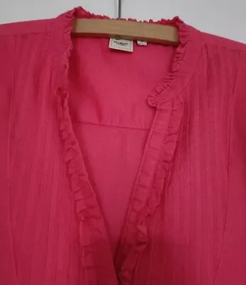 Size 20 Linen Mix Cotton Traders Cherry Pink Tunic • £8.99