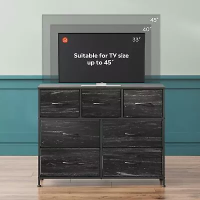 Dresser TV Stand Entertainment Center With Fabric Drawers Media Console • $87.59