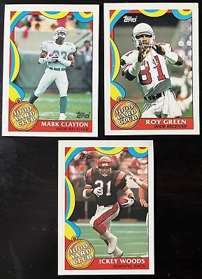 1989 Topps 1000 Yard Club Football Card Lot 3 Cards #19 Ickey Woods #12 Clayton • $2.53