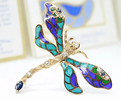 Franklin Mint's House Of Igor Carl Faberge 14K Dragonfly Brooch Pin • $3250