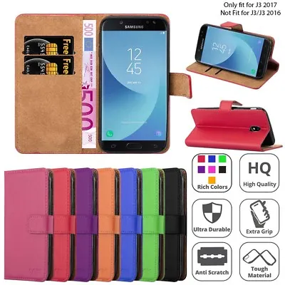 For Galaxy J3 2017 Luxury Magnetic Leather Wallet Case Flip Stand Cover Card • £5.45