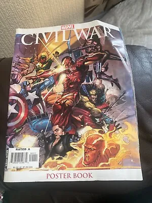 Marvel Comics  Civil War Poster Book  2007. The Avengers  Fantastic Four . • £5