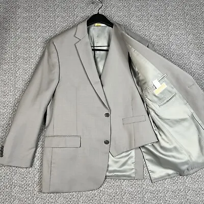 Michael Kors Mens Suit 44R Light Gray 70% Wool 2pc Jacket + Vest • $34.99