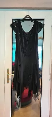 £14 • Buy Stunning Debenhams Debut Black Evening Dress Sz 14 Charleston Style. Immaculate