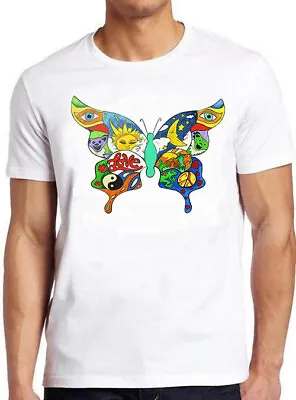 Butterfly Psychedelic Love Peace Sun Music Vintage Top Gift Tee T Shirt M839 • £6.35