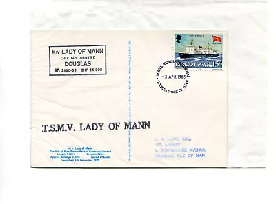 Isle Of Man Steam Packet Lady Of Mann Cachet On Postcard Cancelled 1985 Douglas • $2.51