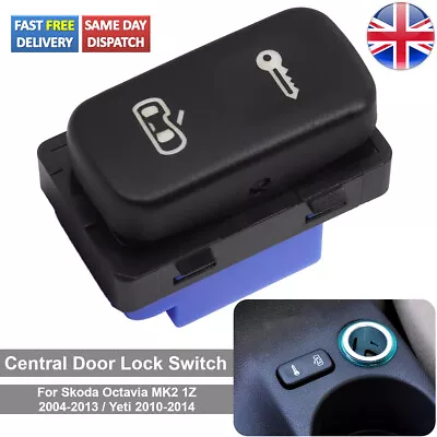 For Skoda Octavia MK2 Yeti Door Switch Control Central Lock Button 1Z0962125A UK • £9.39