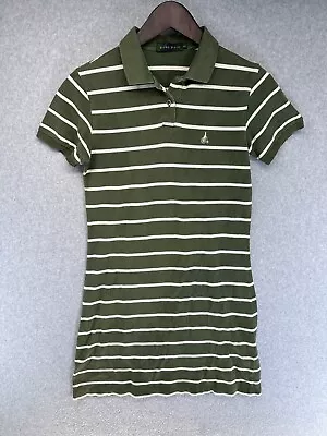 Bean Pole Womens T-Shirt Dress Size Small (See Measurements) Green White Striped • $14.99