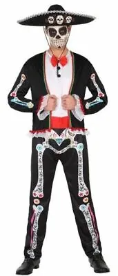 Mens Mexican Day Of The Dead Fancy Dress Costume M/L • £13.50