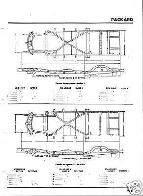 1941 42 46 47 48 49 50 Packard NOS Frame Dimensions • $9.95