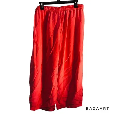 Vikki Vi Orange Silk 95% Wide Leg Pants Beautiful 2x NWT • $39