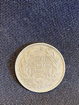 1916-s Republica De Chile Silver Condor Veinte (20) Centavos • $19.99
