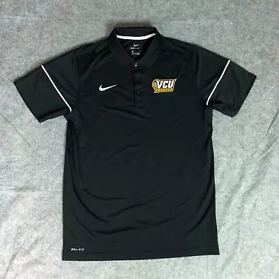 VCU Rams Mens Shirt Medium Polo Nike Black White Short Sleeve NCAA Soccer Top • $18.98