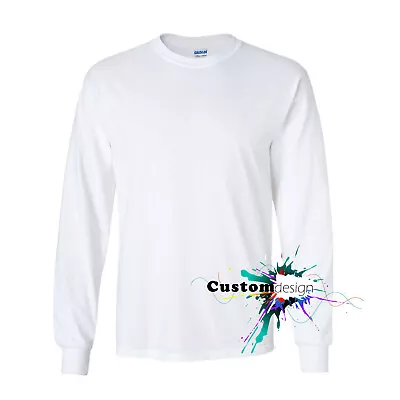 Gildan Long Sleeve T-SHIRT White Basic Tee S - 5XL Men's Ultra Cotton Jumper • $19.99