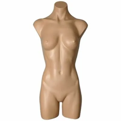 MN-179BODY Fleshtone Plastic Female Round Body Armless Mannequin Torso (No Base) • $72.99