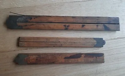 3 Vintage Carpenter's 36  & 48  Foldable Rule M.W. & Co./ Lufkin/ The L.S.S.Co • $20