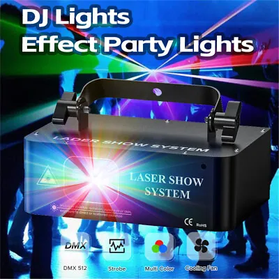 500mW DMX LED RGB Laser Beam Scanner Projector DJ Disco Party Stage Laser Light • £49.99