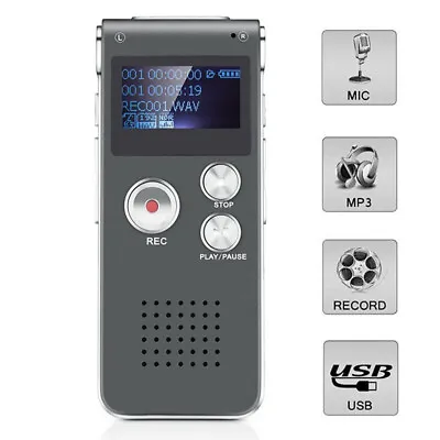 Voice Activated Recorder 8GB Mini Spy Digital Sound Audio Dictaphone MP3 Player • $24.99