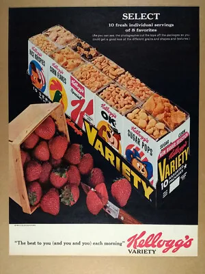 1963 Kellogg's Cereal 10 Box Variety Pack Vintage Print Ad • $9.99