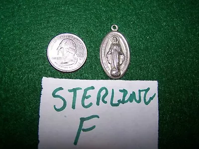 Vintage Sterling Silver Miraculous Medal Pendant 1830 Mary Pray For Us Catholic • $29.95