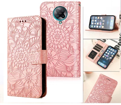 Xiaomi Poco F2 Pro Embossed Pu Leather Wallet Case Floral • $7.50