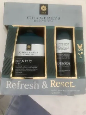 Champneys Health Spa Refresh & Reset Hair & Body Wash * Spray Duo Gift Set New  • £15.95