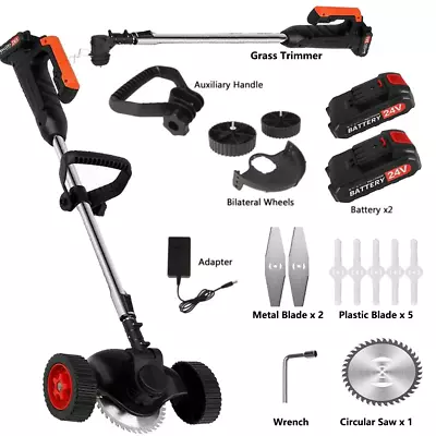 OZ Whipper Snipper Mower Cordless Grass Trimmer Lawn Electric Strimmer 2 Battery • $50