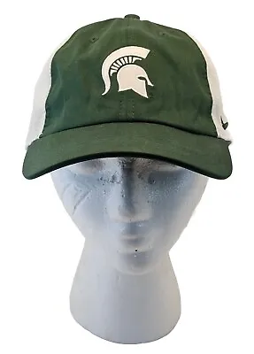 Nike Michigan State Heritage 86 Aerobill Dri Fit Strap Back Hat Mesh Green White • $19.99