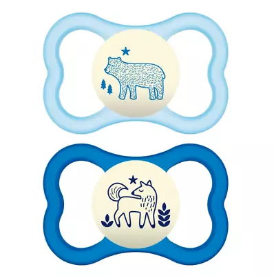 MAM Air Night Pacifiers Sensitive Skin Pacifier 6+ Months For Baby Boy • $9.99