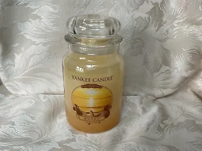 Yankee Candle “Beach Sun” Large Jar 17 Pour White D/F Label From USA • £29.95