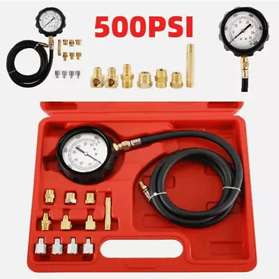 500PSI Engine Oil Pressure Tester Kit Oil Pressure Test Gauge Diagnostic W/Case • $22.98