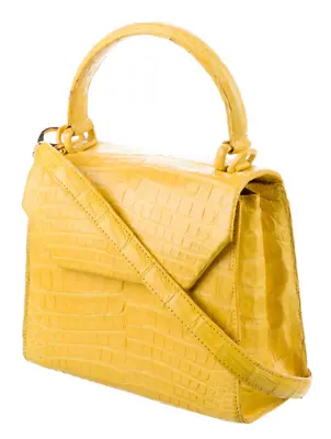 $599.58 • Buy NANCY Gonzalez Crocodile Skin Yellow Crossbody Handbag Shoulder Top Handle Gyuhj