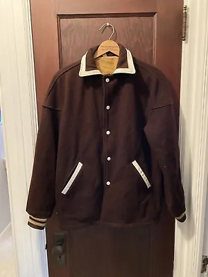 1950s 60s Car Club Jacket Clicker Wool Vintage Coat Size 34 M • $250