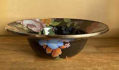 MacKenzie-Childs Flower Market Large 12  Enamel Serving Bowl — Black  • $60