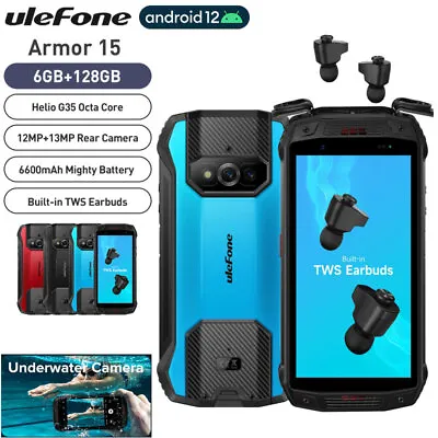 Unlocked Ulefone Armor 15 4G LTE Rugged Phone Android 12 Mobile With TWS Earbuds • $395.99