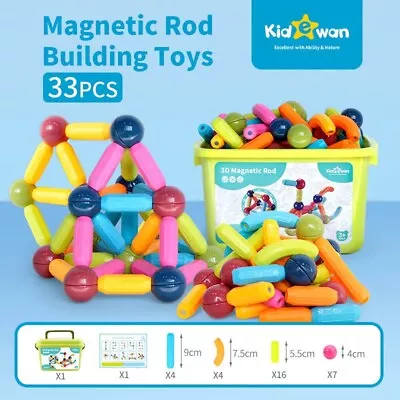 Kid E Wan Magnetic Building Set - 33 Pieces STEM Fidget Toy Educational Fun • $16.99