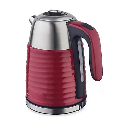 1.7L  Cordless Electric Kettle Stainless Steel 2200W Illuminated Automatic Red • £25.43