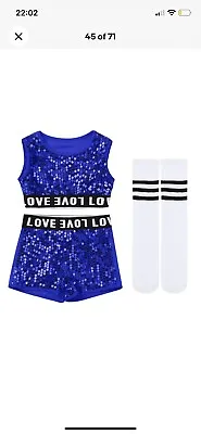 £14 • Buy Kids Girls Street Dance Wear Costume Performance Sequins Modern Hip Hop Jumpsuit