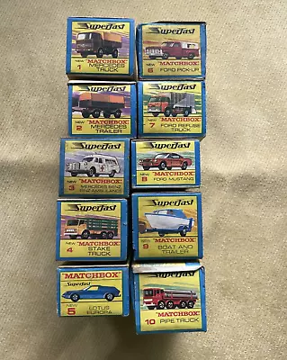 Lot Of 10 Vintage Matchbox Superfast Lesney Products Cars In Original Boxes • $214.50